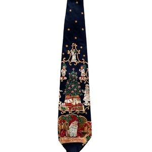 100% Silk TownCraft Christmas Santa Holiday Men’s Tie